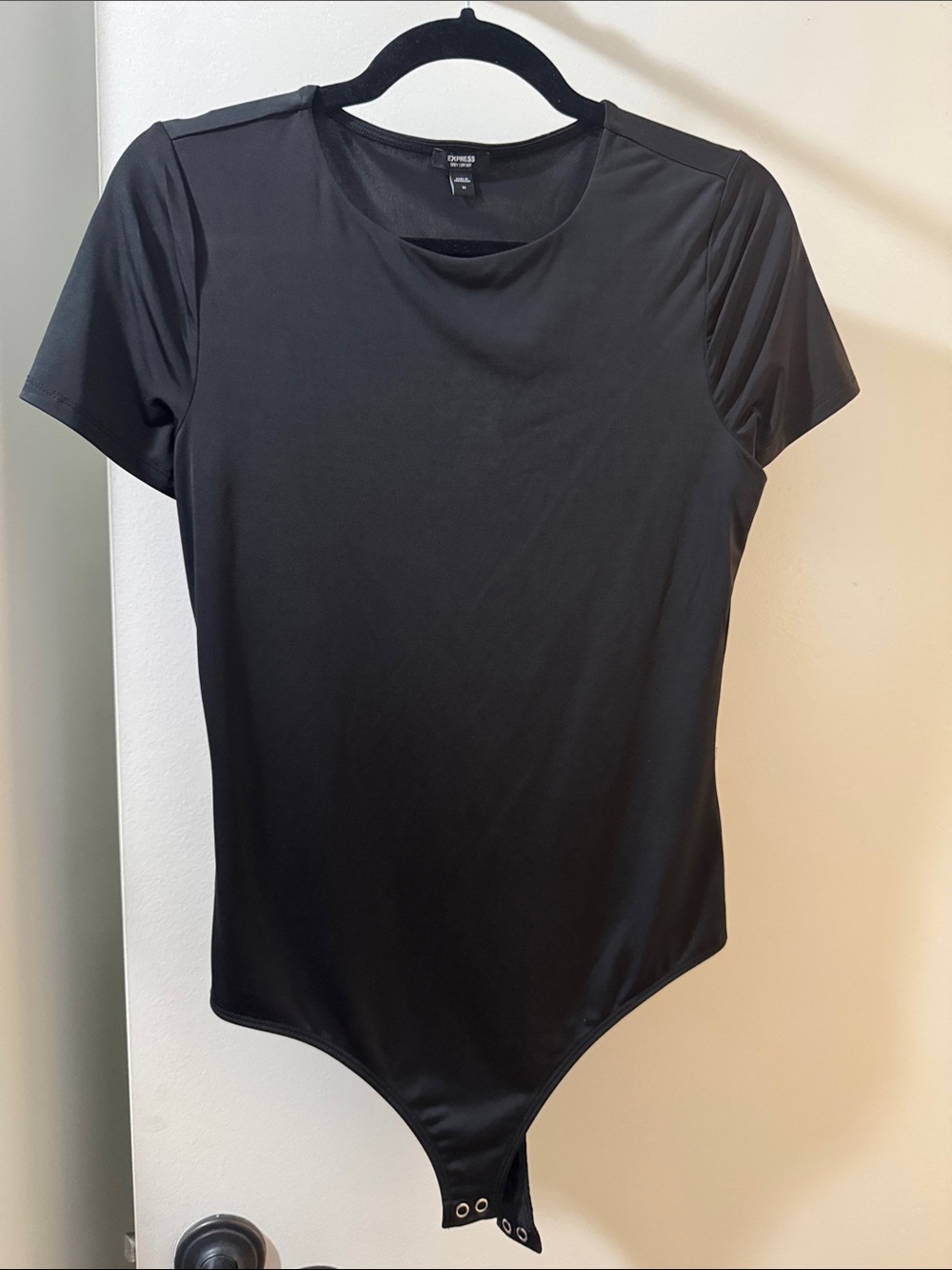 Express Black Short-Sleeve Crewneck Bodysuit
